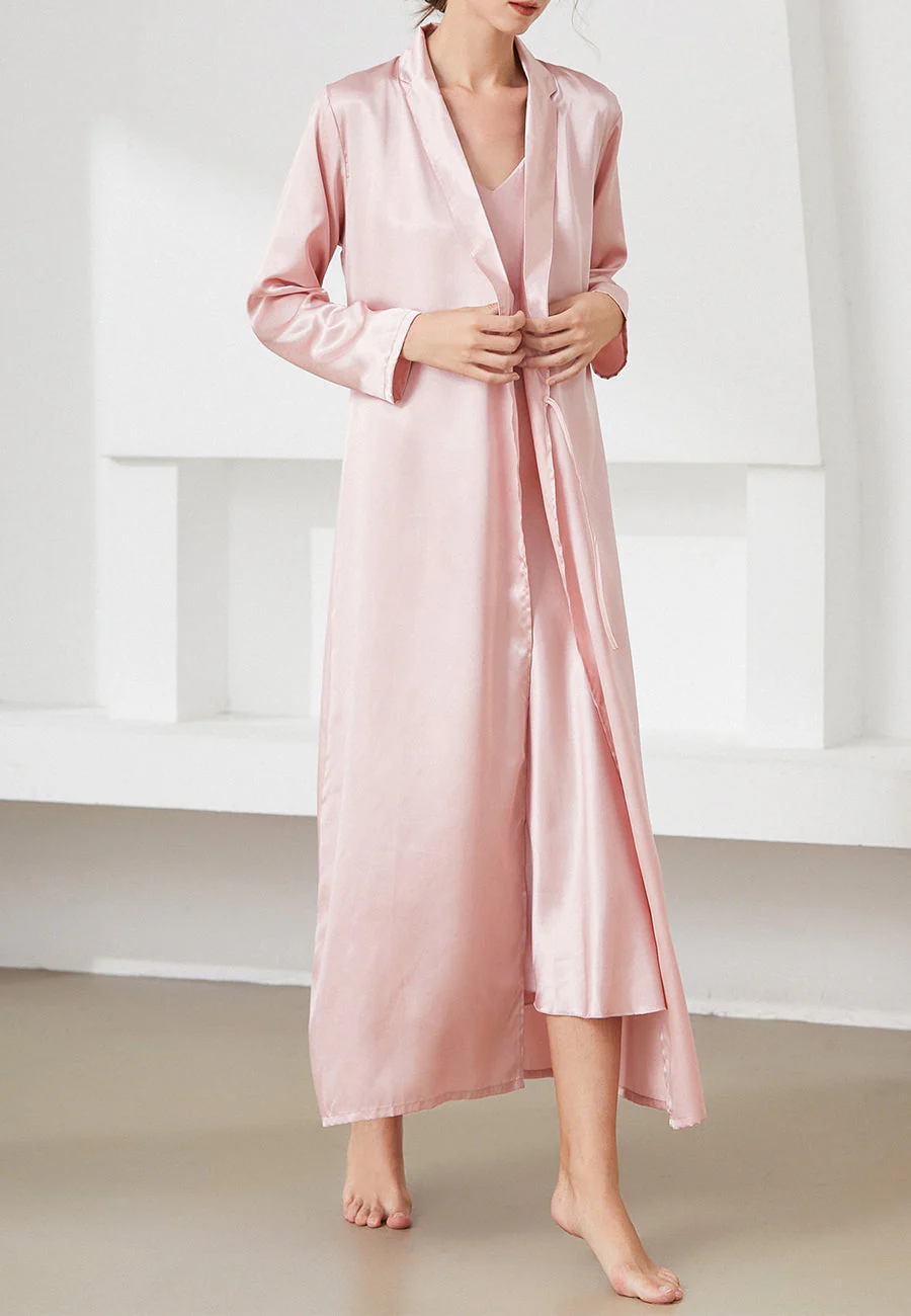 V Neck Slip Dress and Robe Set - Image 12