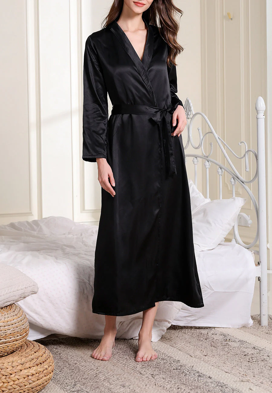 V Neck Slip Dress and Robe Set - Image 3