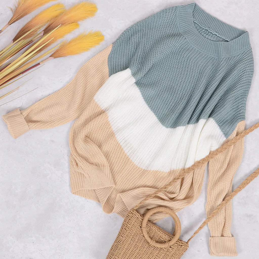 V Striped Waffle Knit Pullover - Image 2