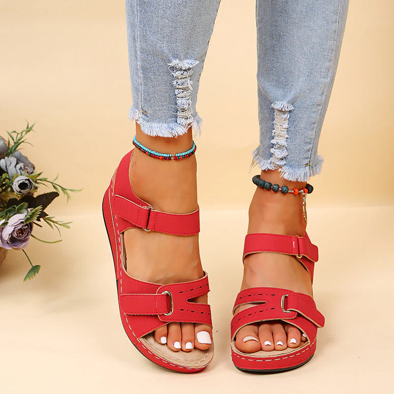 Velcro Wedge Sandals - Image 6