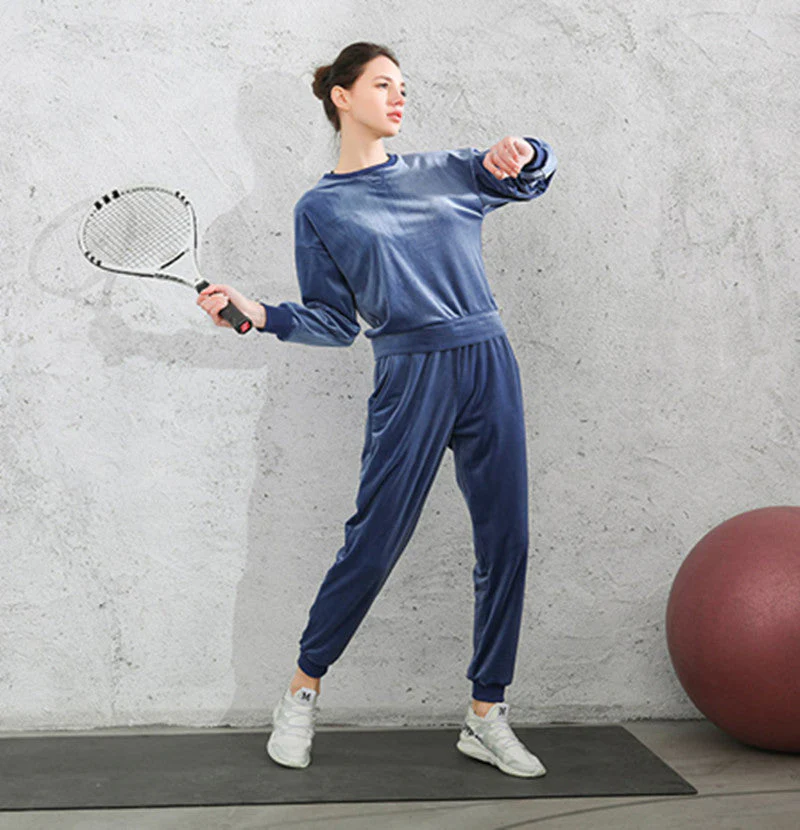 Velvet Elastic Cuffs Sweatpants - Image 3