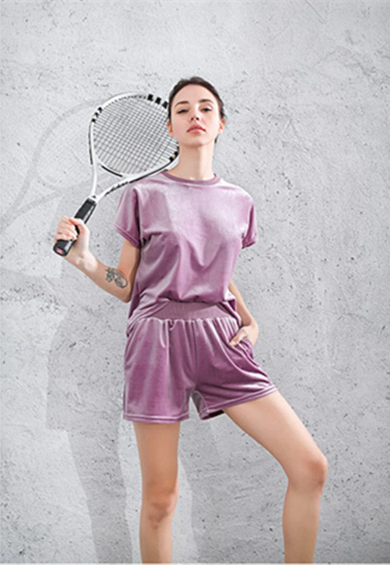 Velvet High Rise Shorts with Pockets - Image 9