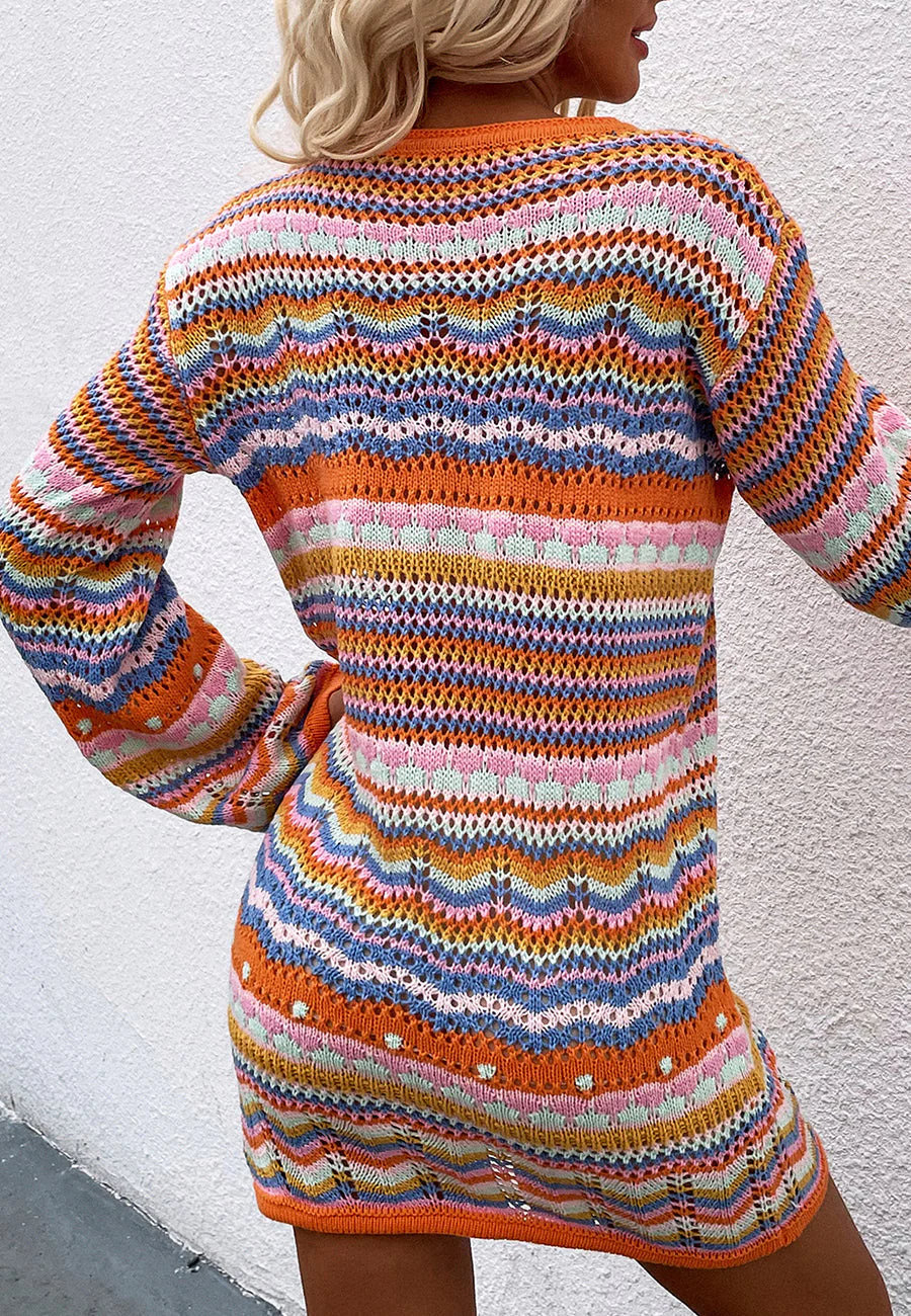 Vibrant Holiday Knit Sweater Dress - Image 14