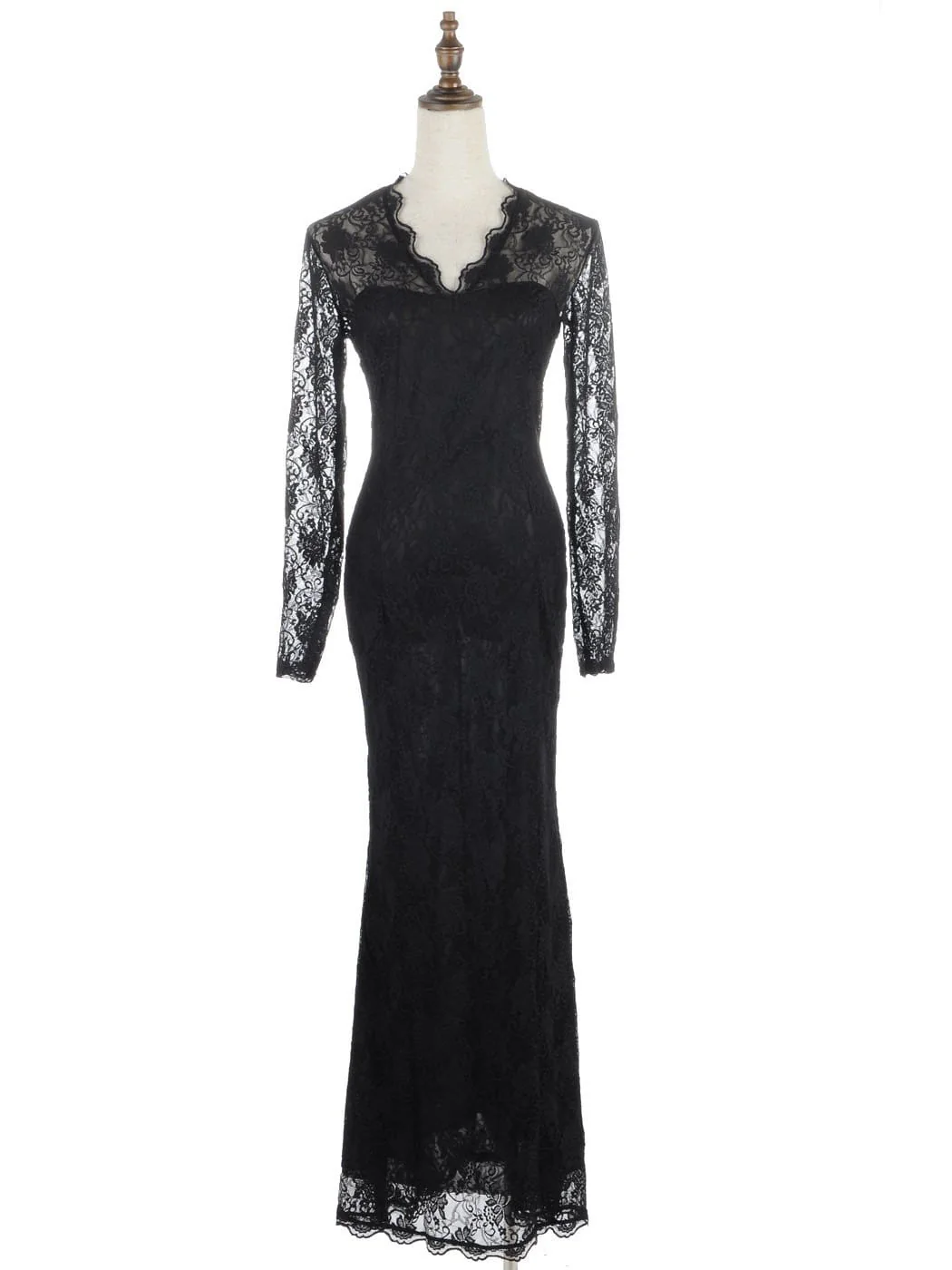 Victorian Long Sleeve Lace Maxi Dress - Image 2
