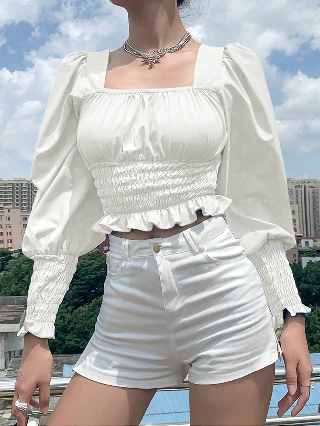 Victorian Renaissance Boho Peasant Long Sleeve Gothic Lolita Tops Blouse - Image 11