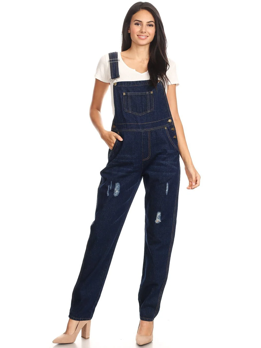 Vintage Adjustable Strap Denim Overalls - Image 16