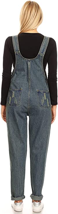 Vintage Adjustable Strap Denim Overalls - Image 4