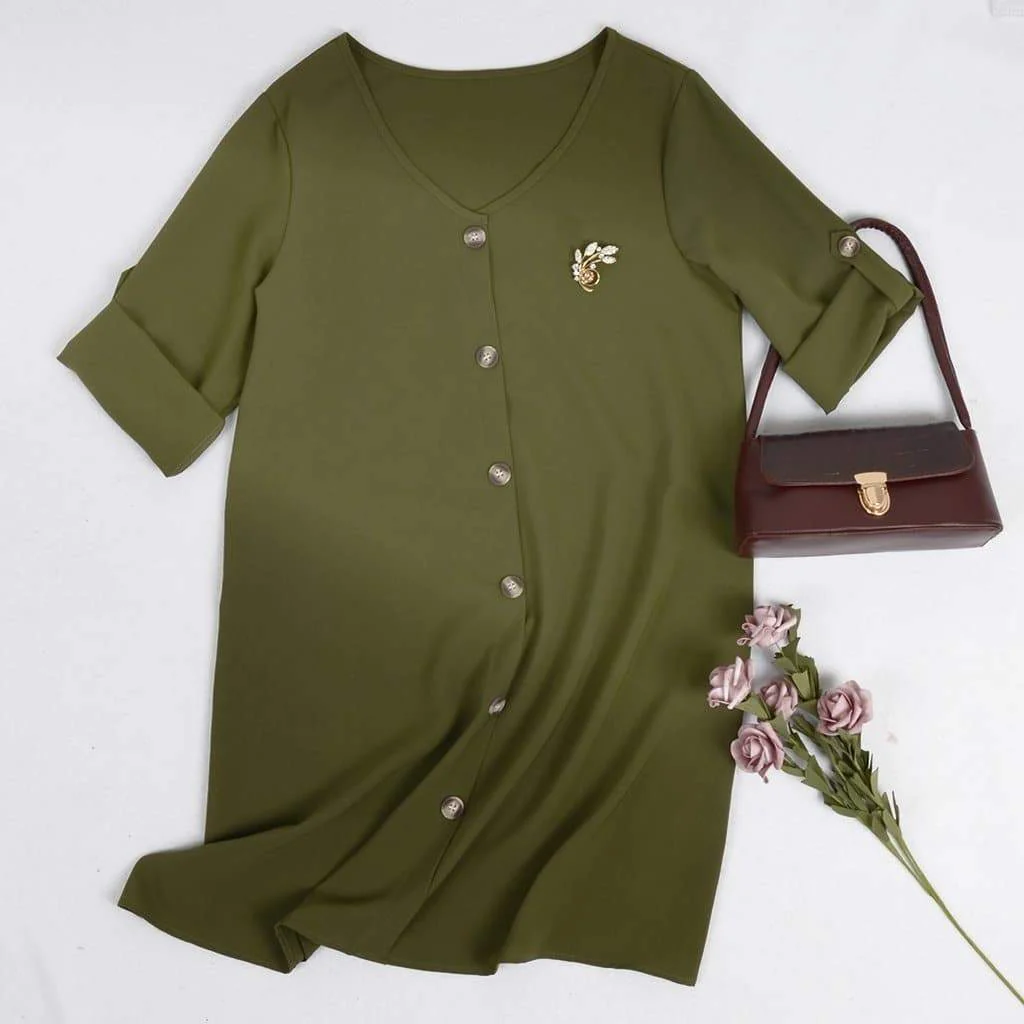 Vintage Flare Woven Button Down Dress