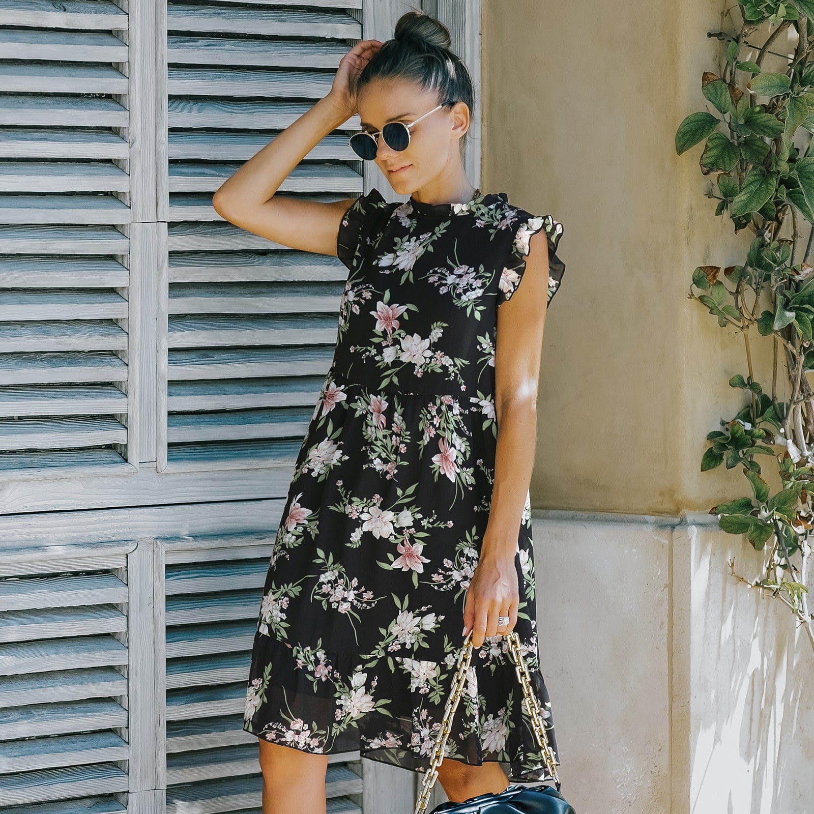 Vintage Floral Ruffle Dress - Image 13