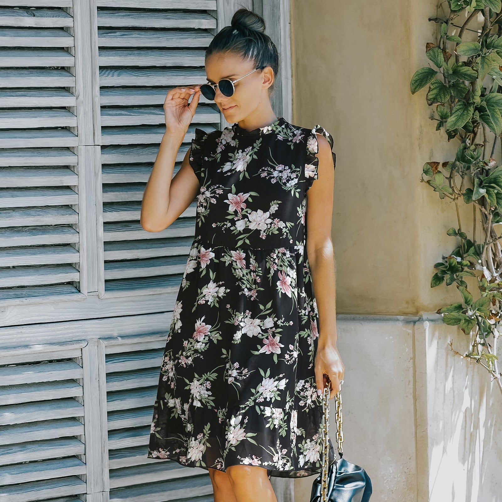 Vintage Floral Ruffle Dress - Image 15