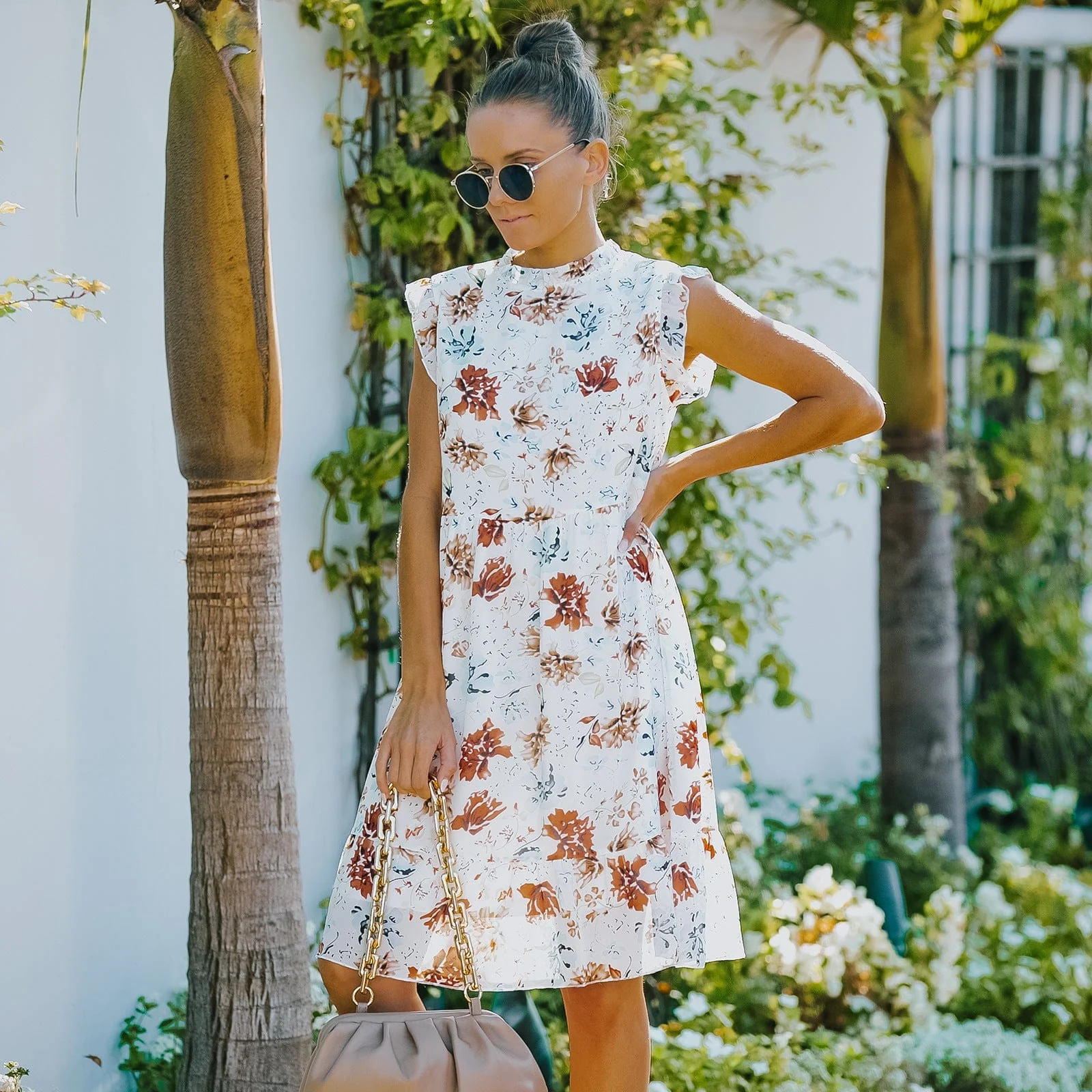 Vintage Floral Ruffle Dress - Image 4