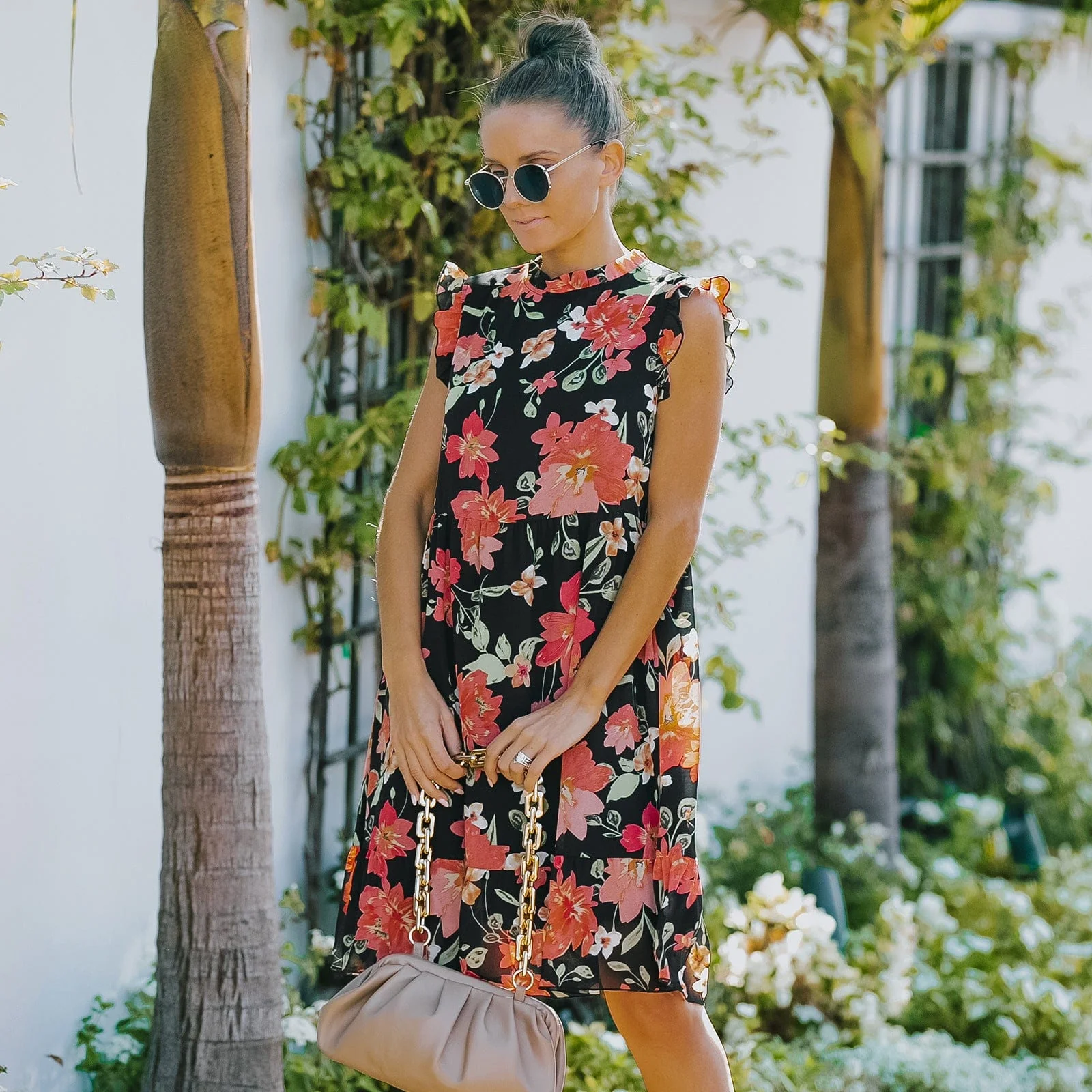 Vintage Floral Ruffle Dress - Image 8