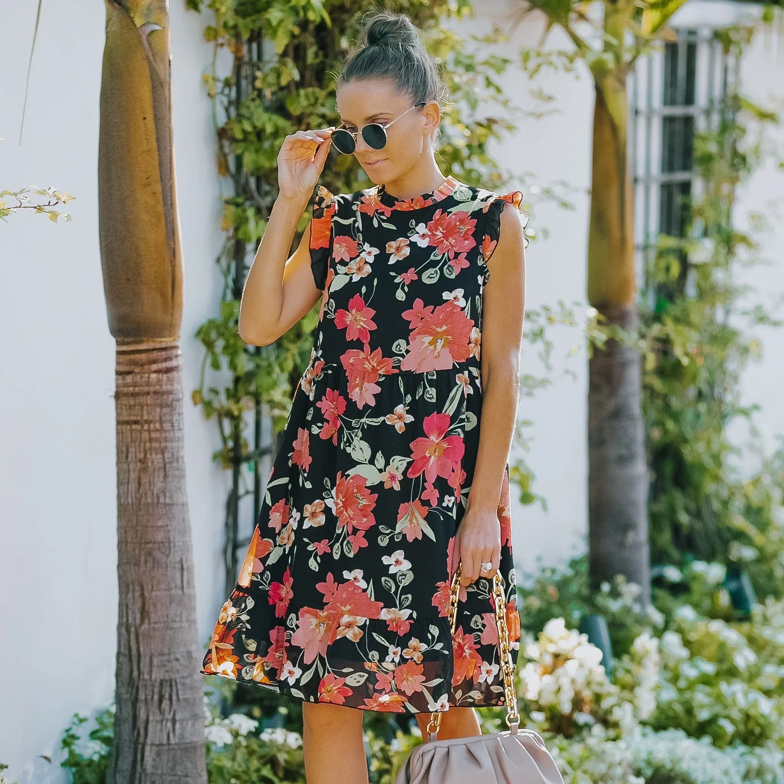 Vintage Floral Ruffle Dress - Image 9