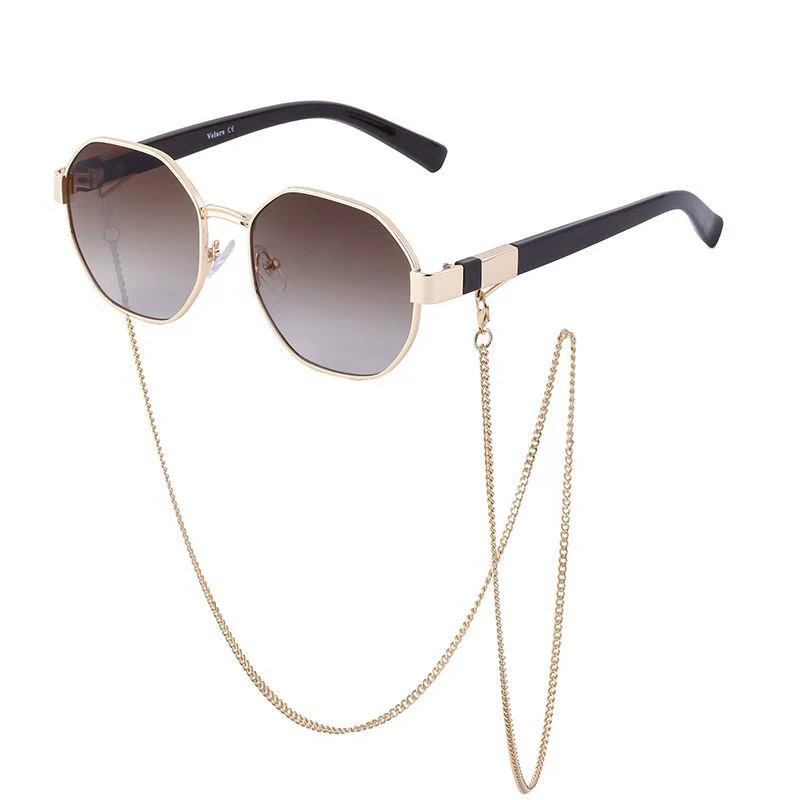 Vintage Octagon Sunglasses with Chain - Image 5