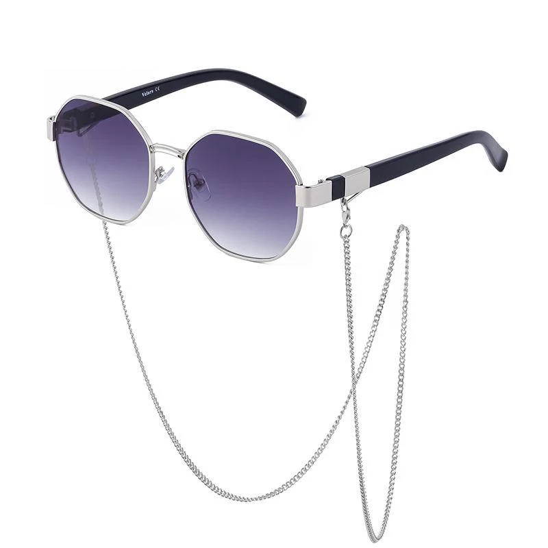 Vintage Octagon Sunglasses with Chain - Image 7
