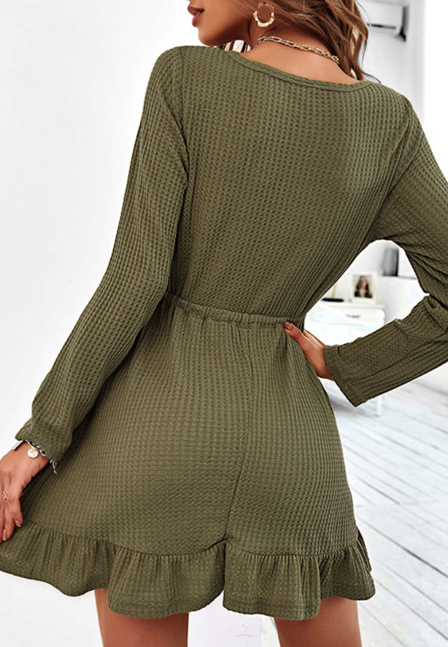 Waffle Knit Button Front Dress - Image 6
