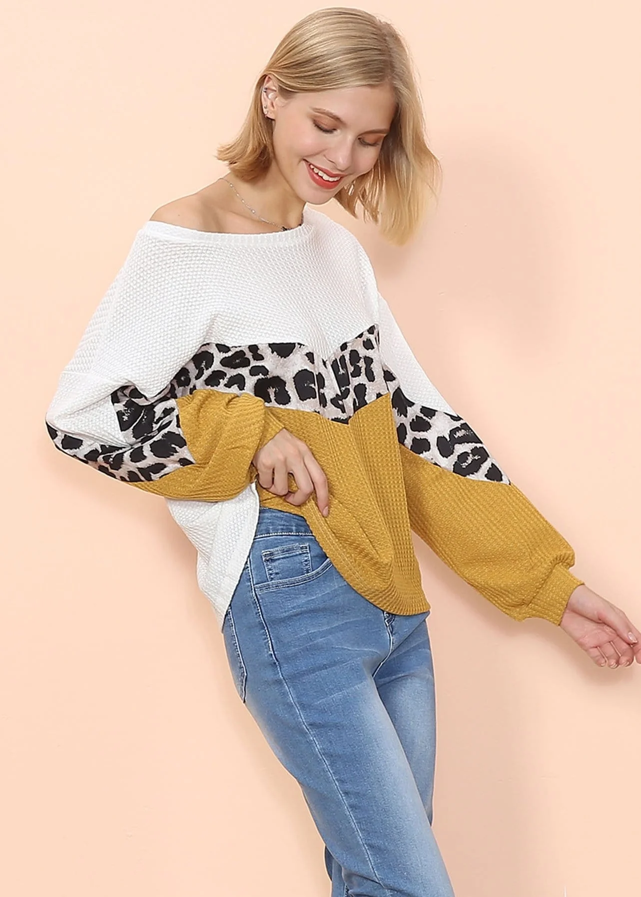 Waffle Knit Cheetah Print Long Sleeve - Image 11