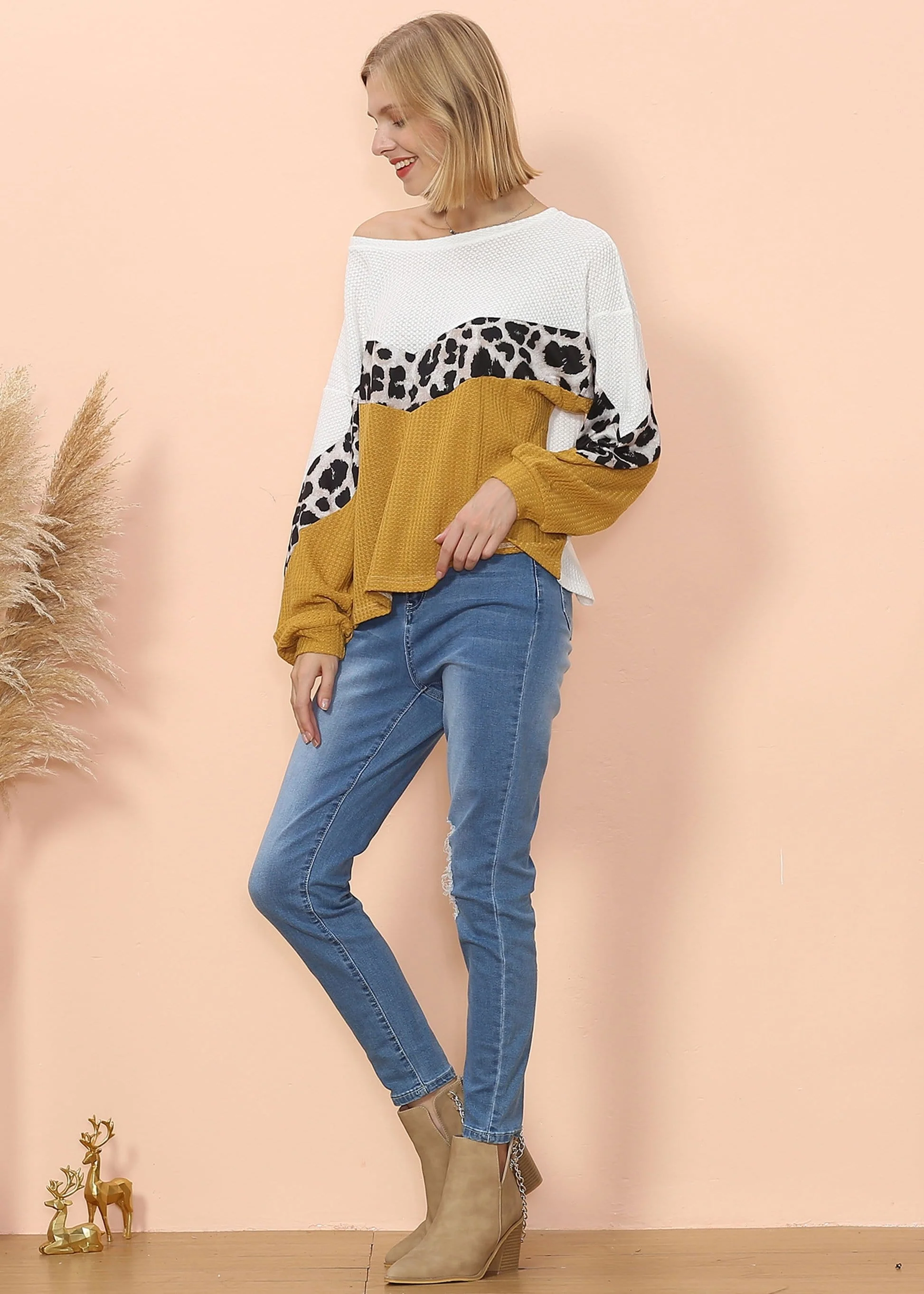 Waffle Knit Cheetah Print Long Sleeve - Image 12