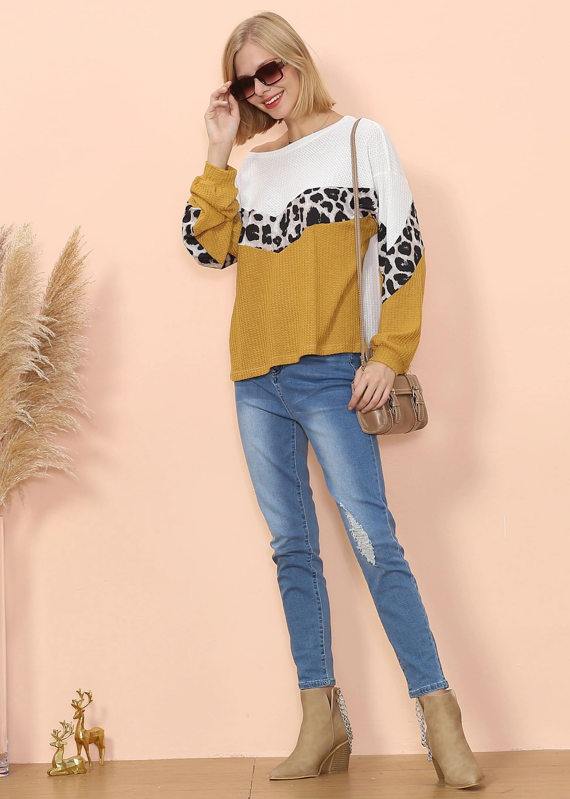 Waffle Knit Cheetah Print Long Sleeve - Image 5