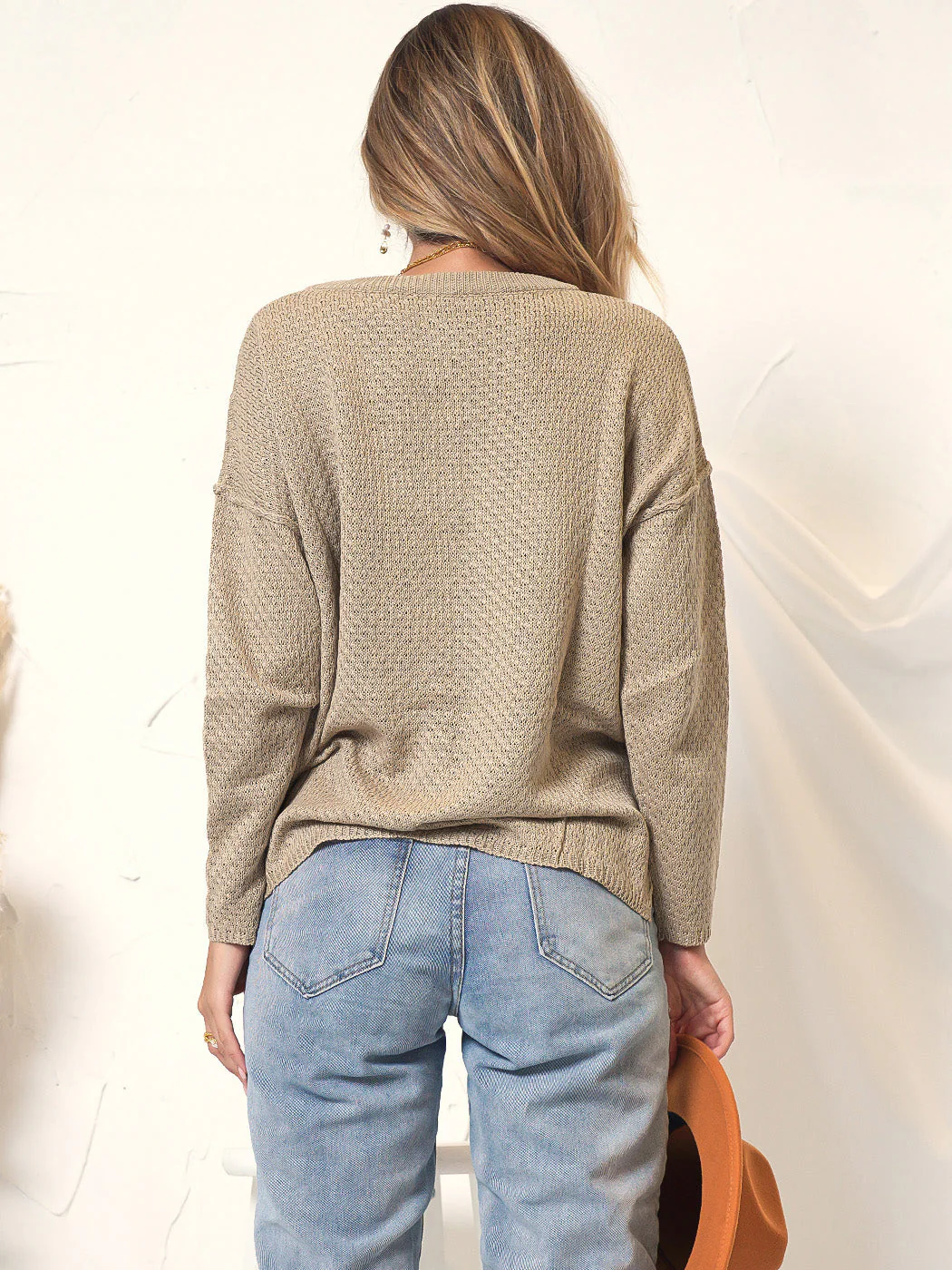 Waffle Knit Henley Lux Sweater - Image 14