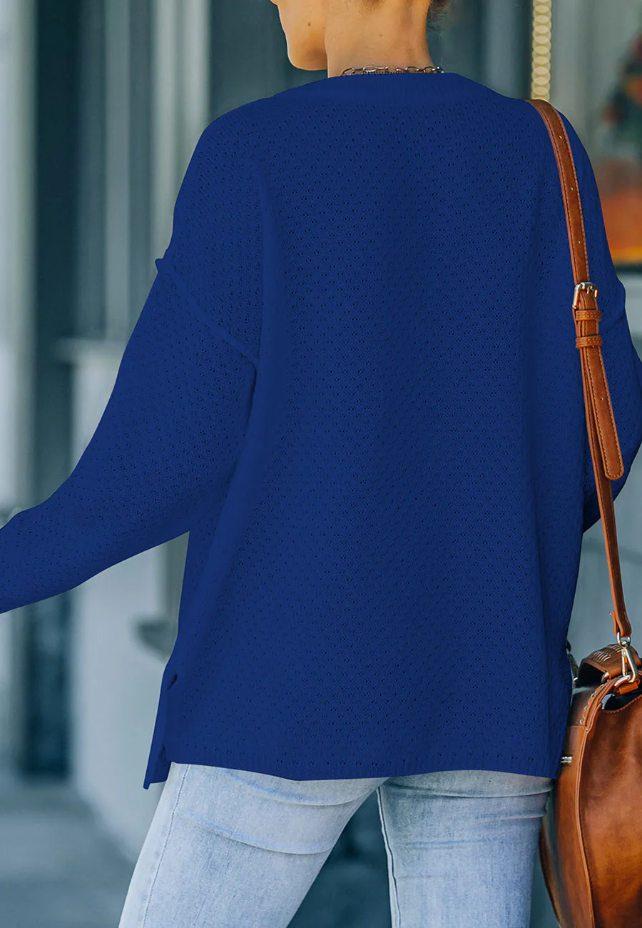 Waffle Knit Henley Lux Sweater - Image 5