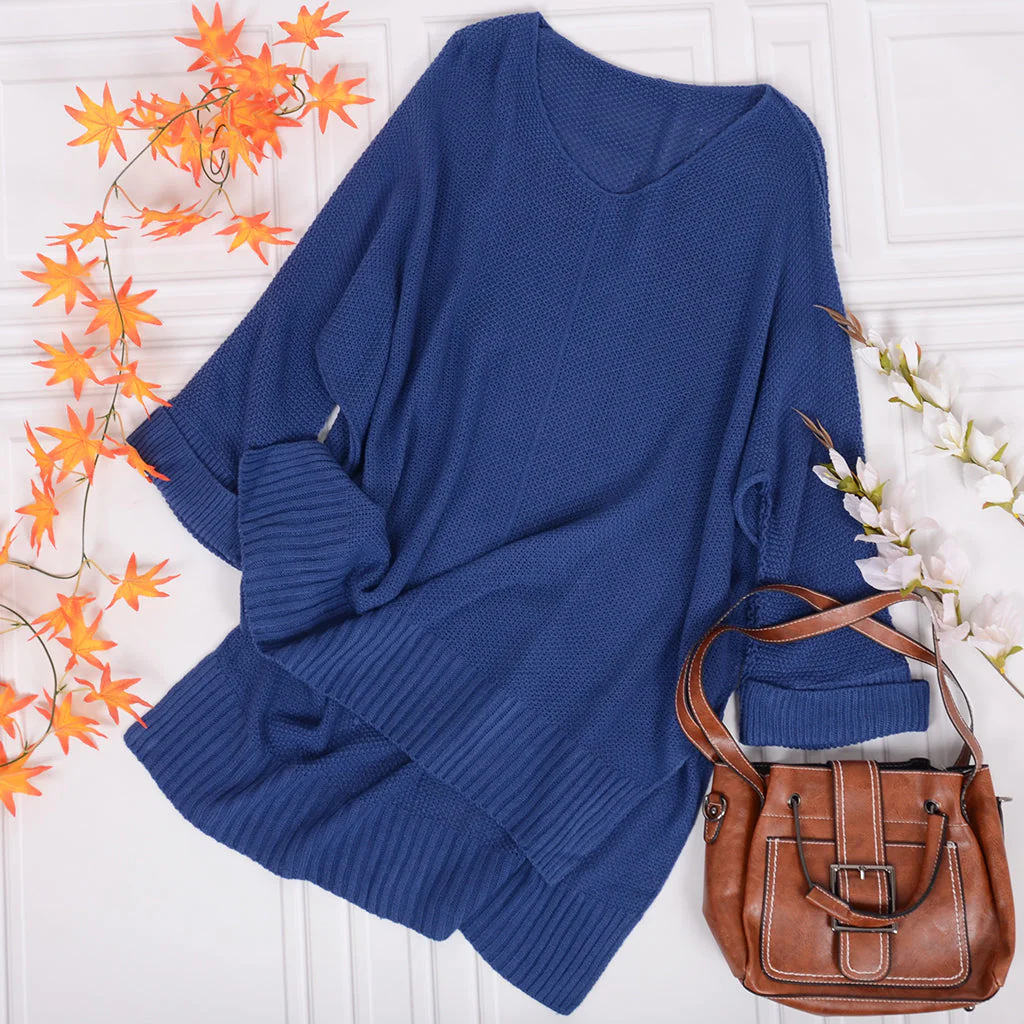 Waffle Knit Oversized Tunic Long Sleeve - Image 12
