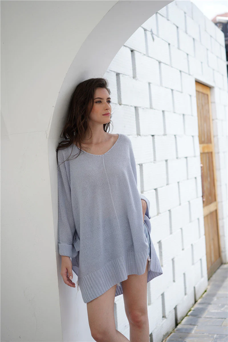 Waffle Knit Oversized Tunic Long Sleeve - Image 13