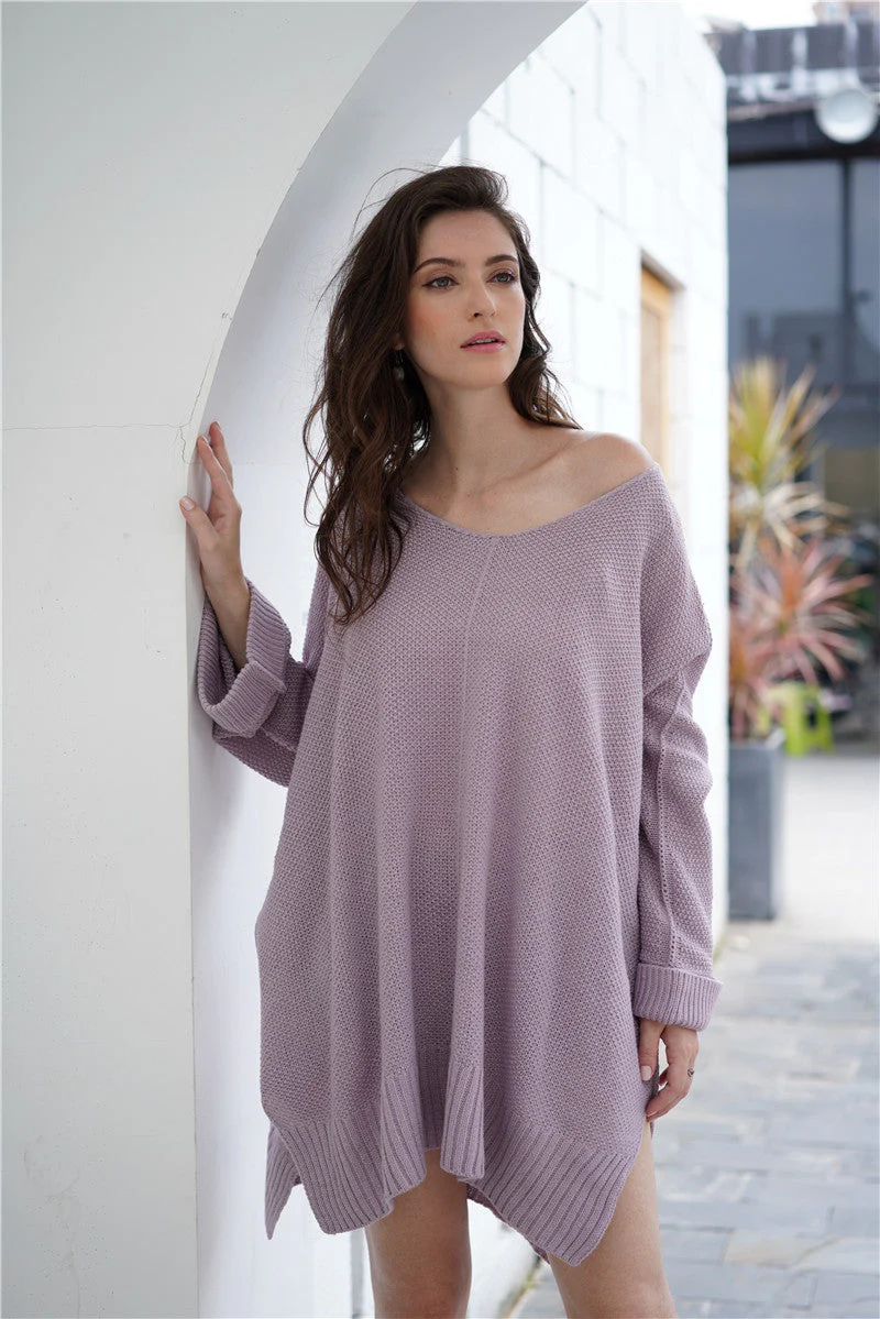 Waffle Knit Oversized Tunic Long Sleeve - Image 19