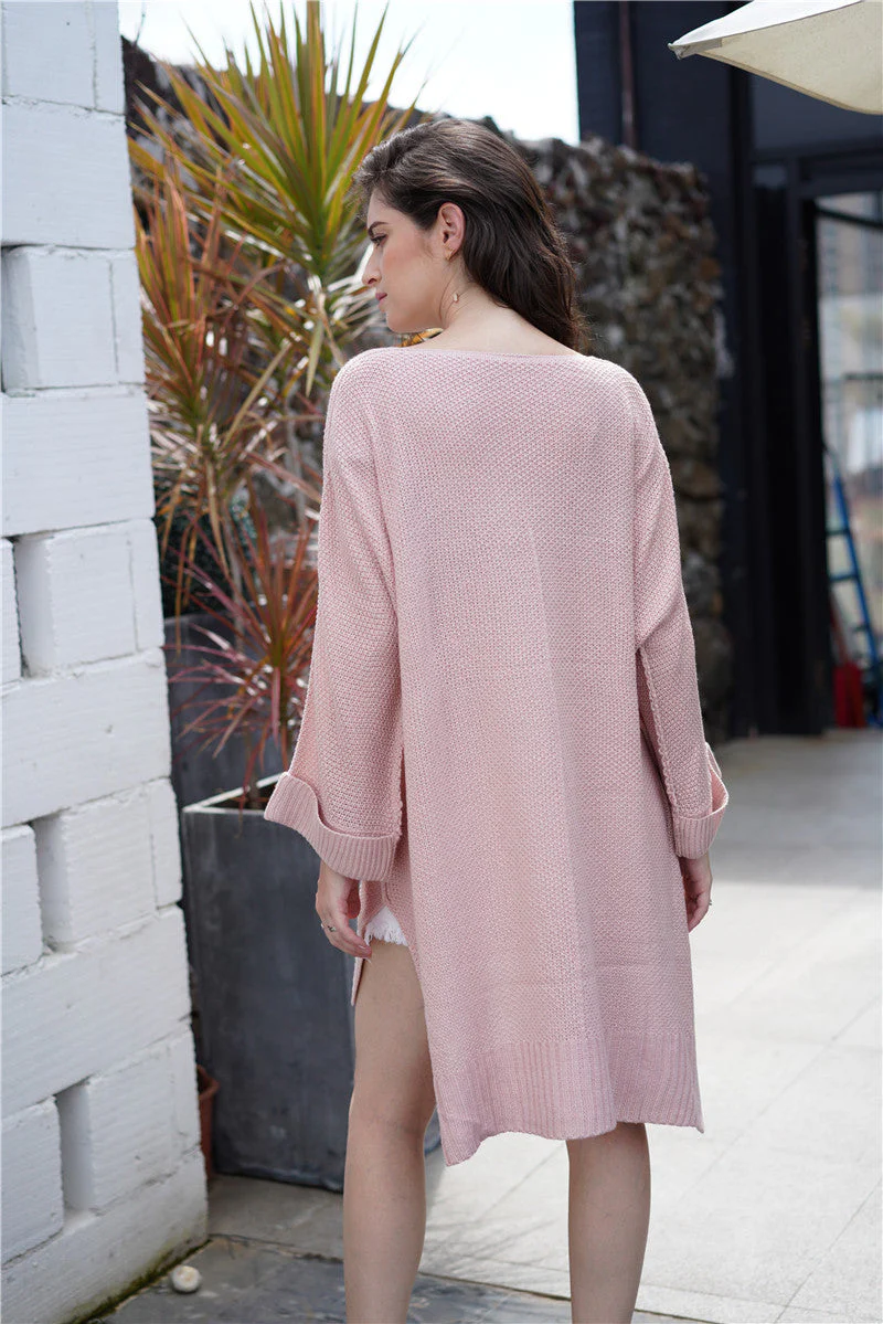 Waffle Knit Oversized Tunic Long Sleeve - Image 24