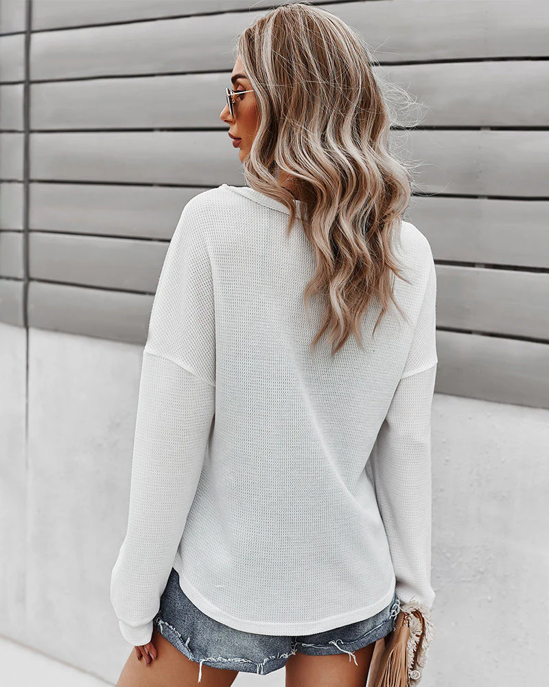 Waffle Knit Patch Pocket Sweater - Image 24
