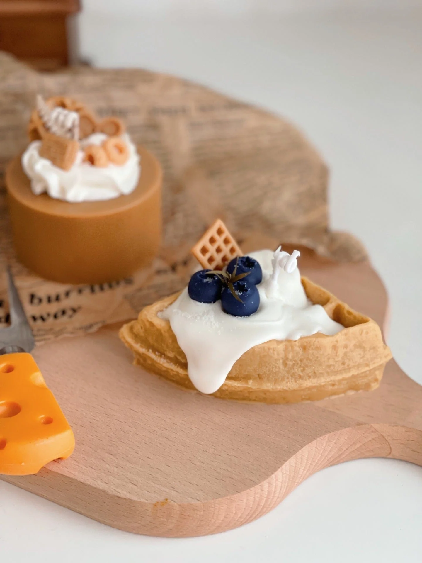 Waffle with Cream Decorative Candle - Image 2