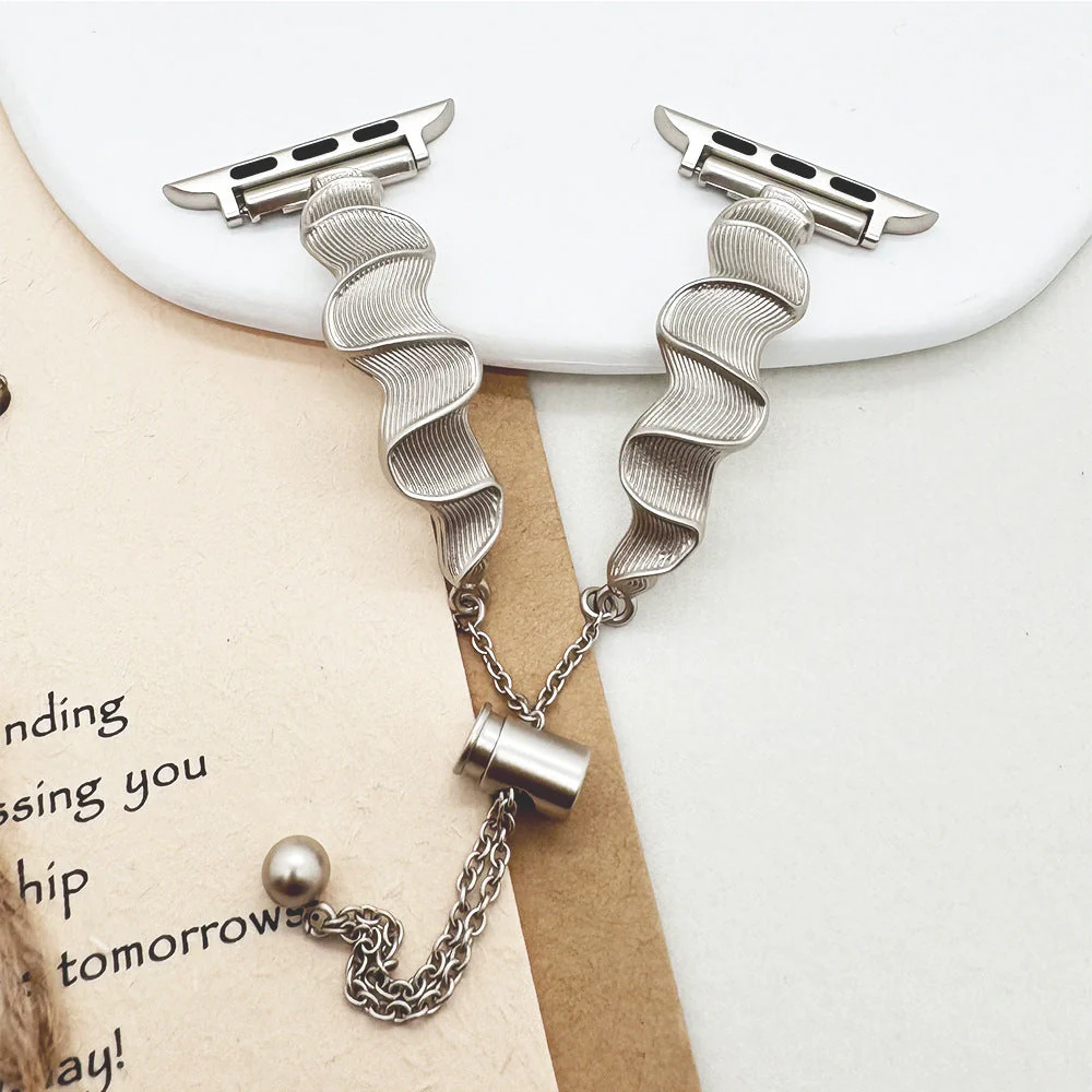 Watch Band Silk Scarf Bracelet Wave Pattern Z-shaped Steel Belt - Image 11