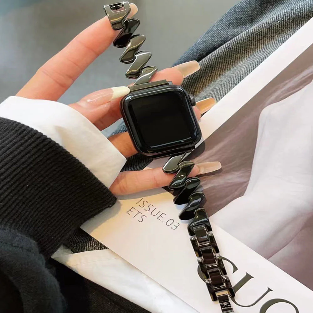 Watch Band Silk Scarf Bracelet Wave Pattern Z-shaped Steel Belt - Image 2