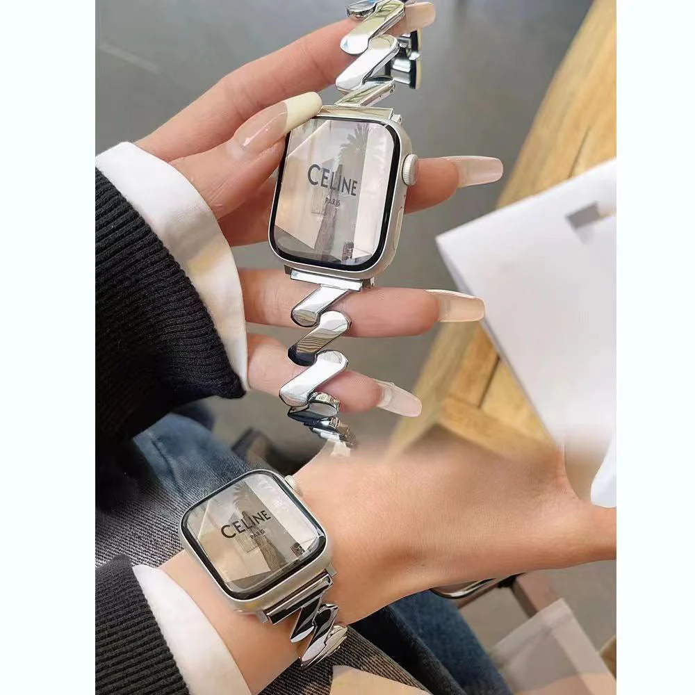 Watch Band Silk Scarf Bracelet Wave Pattern Z-shaped Steel Belt - Image 3