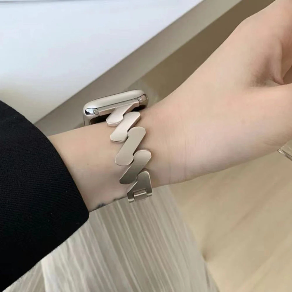 Watch Band Silk Scarf Bracelet Wave Pattern Z-shaped Steel Belt - Image 6