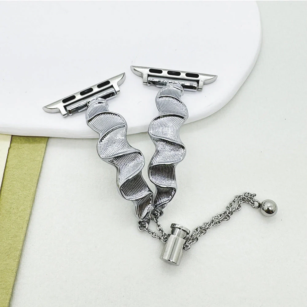 Watch Band Silk Scarf Bracelet Wave Pattern Z-shaped Steel Belt - Image 7