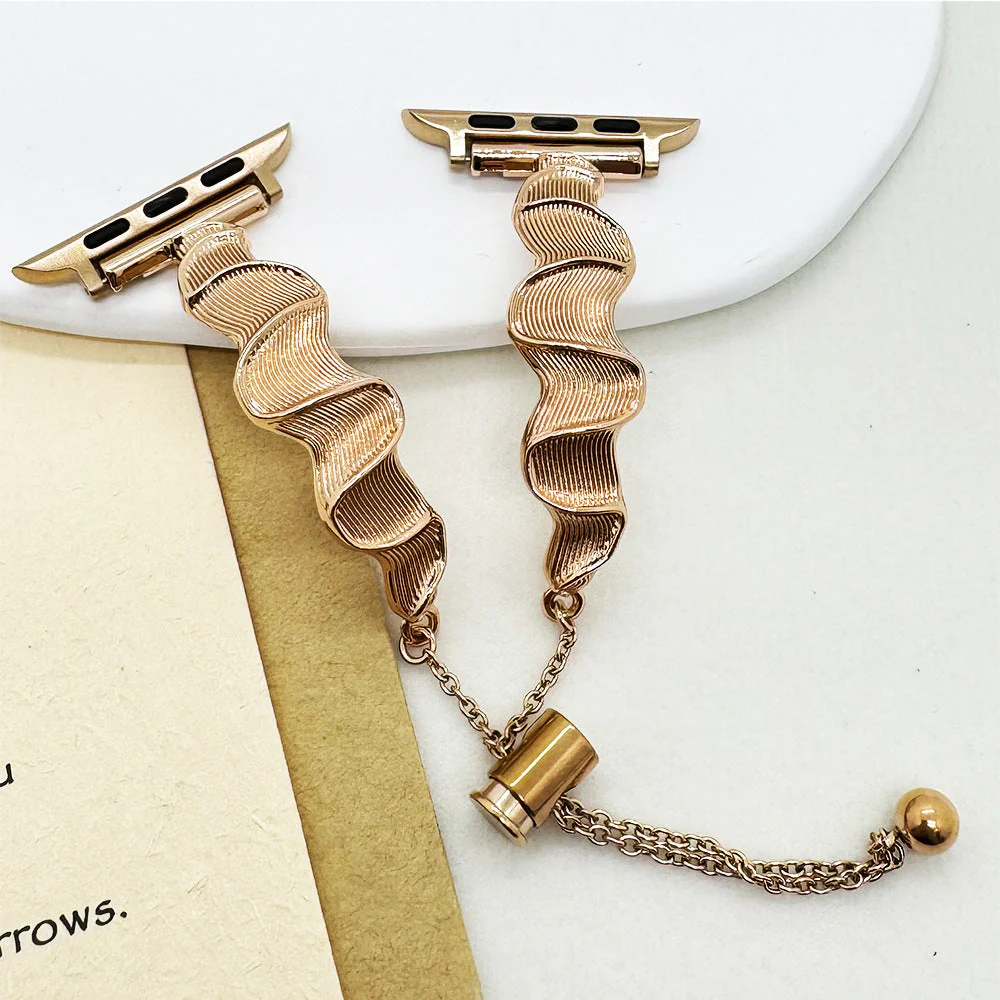 Watch Band Silk Scarf Bracelet Wave Pattern Z-shaped Steel Belt - Image 9