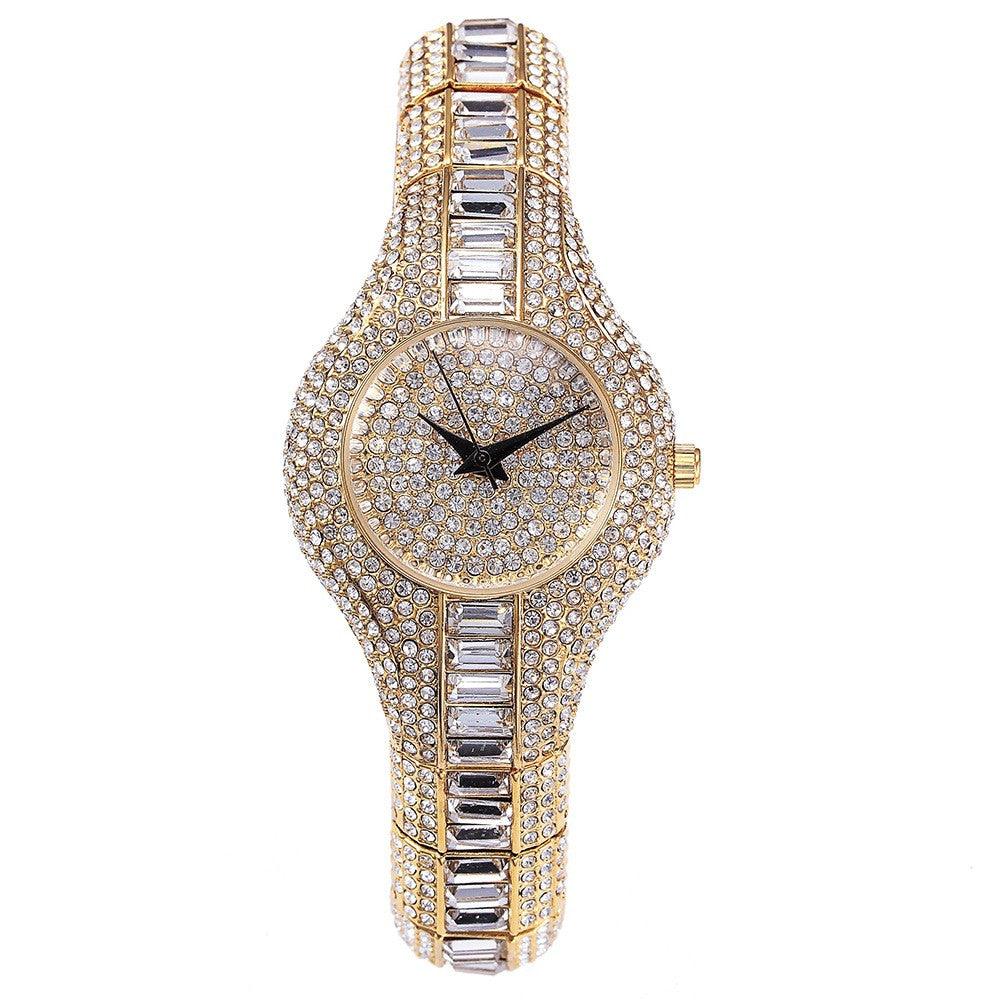 Watch With Diamonds And Colorful Stones Full Of Diamonds European-Style High-End Watches For Women