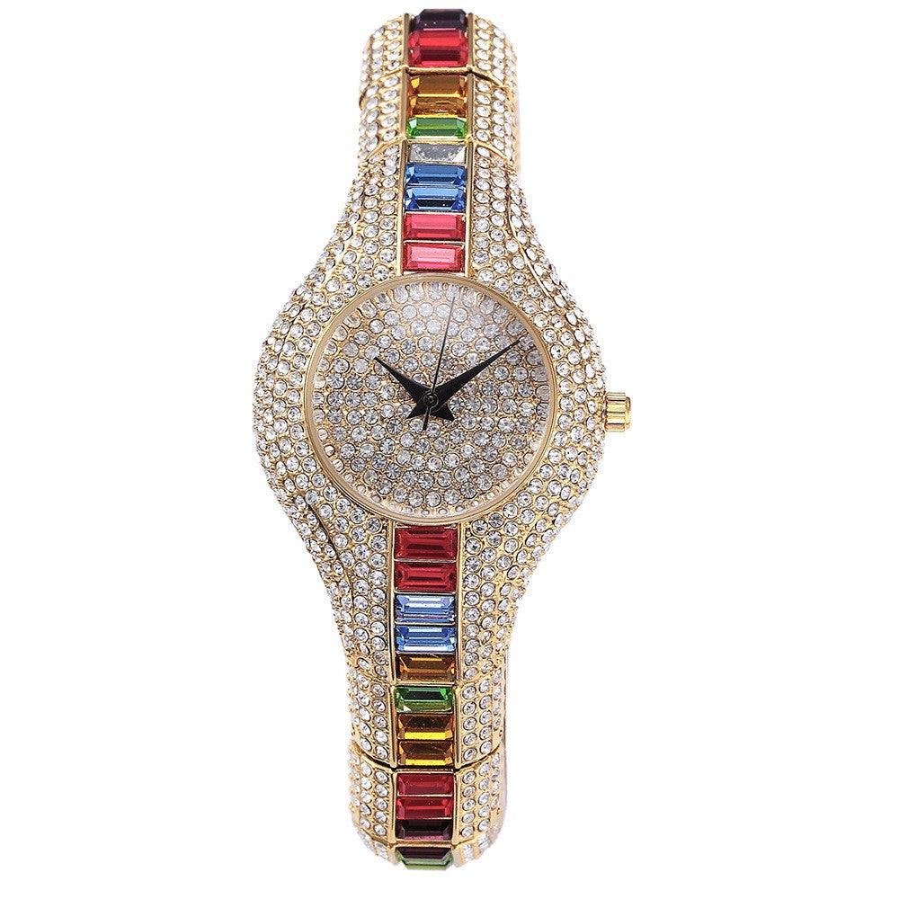 Watch With Diamonds And Colorful Stones Full Of Diamonds European-Style High-End Watches For Women - Image 2
