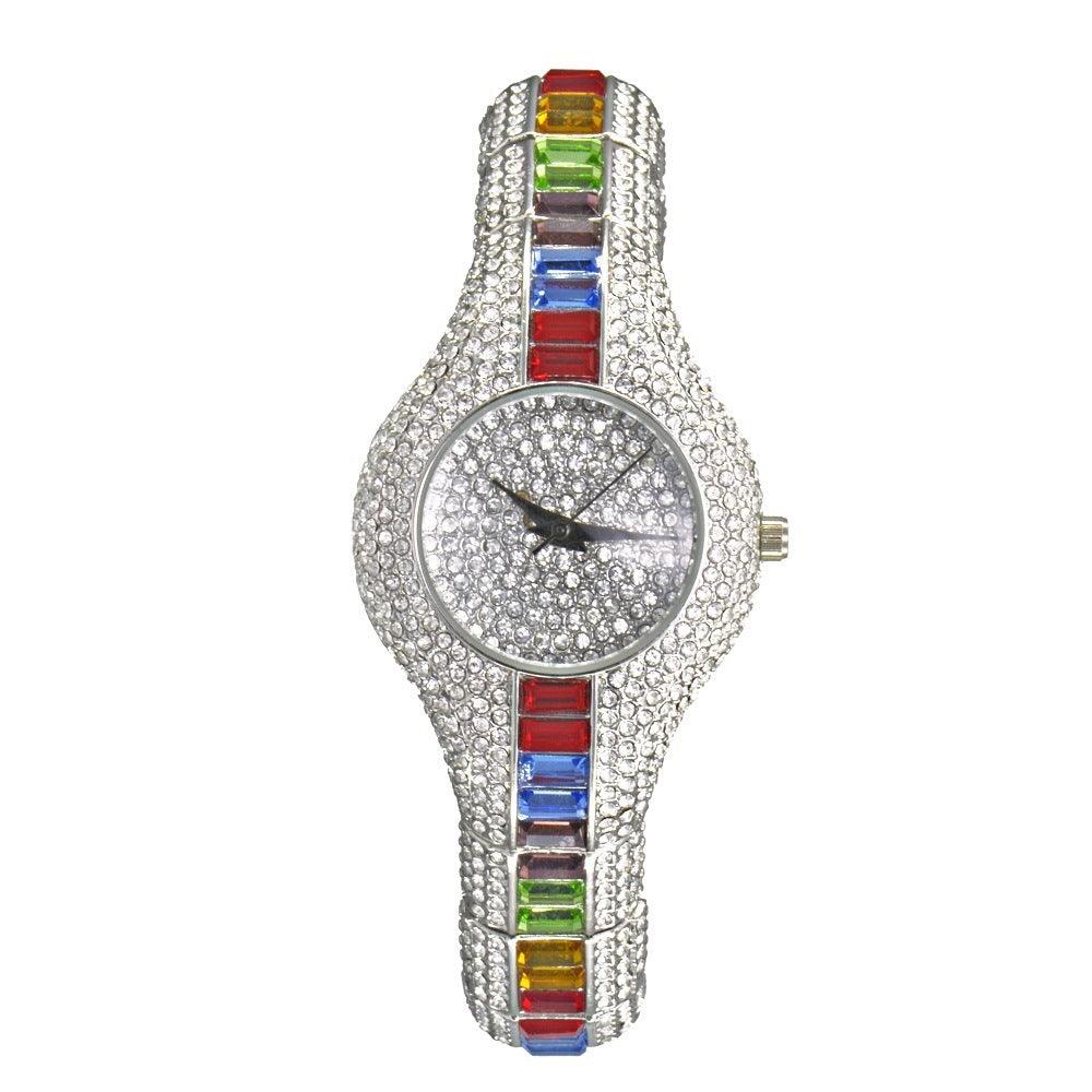 Watch With Diamonds And Colorful Stones Full Of Diamonds European-Style High-End Watches For Women - Image 4