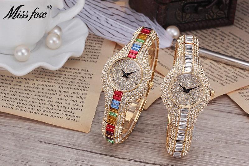 Watch With Diamonds And Colorful Stones Full Of Diamonds European-Style High-End Watches For Women - Image 5