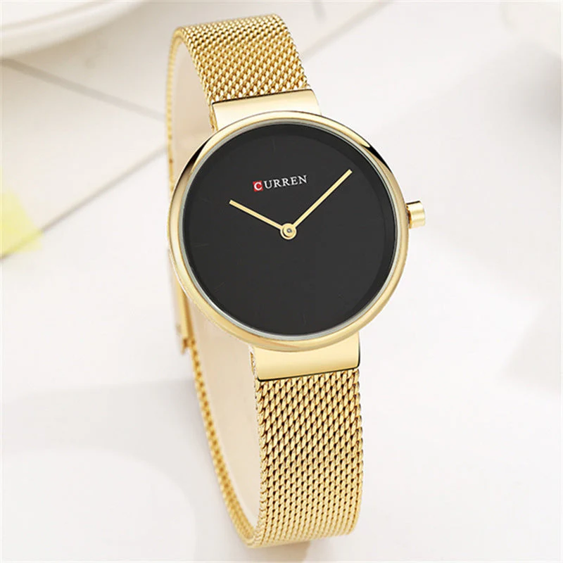 Water Quartz Watch Mesh Belt Casual Business Pointer Watch