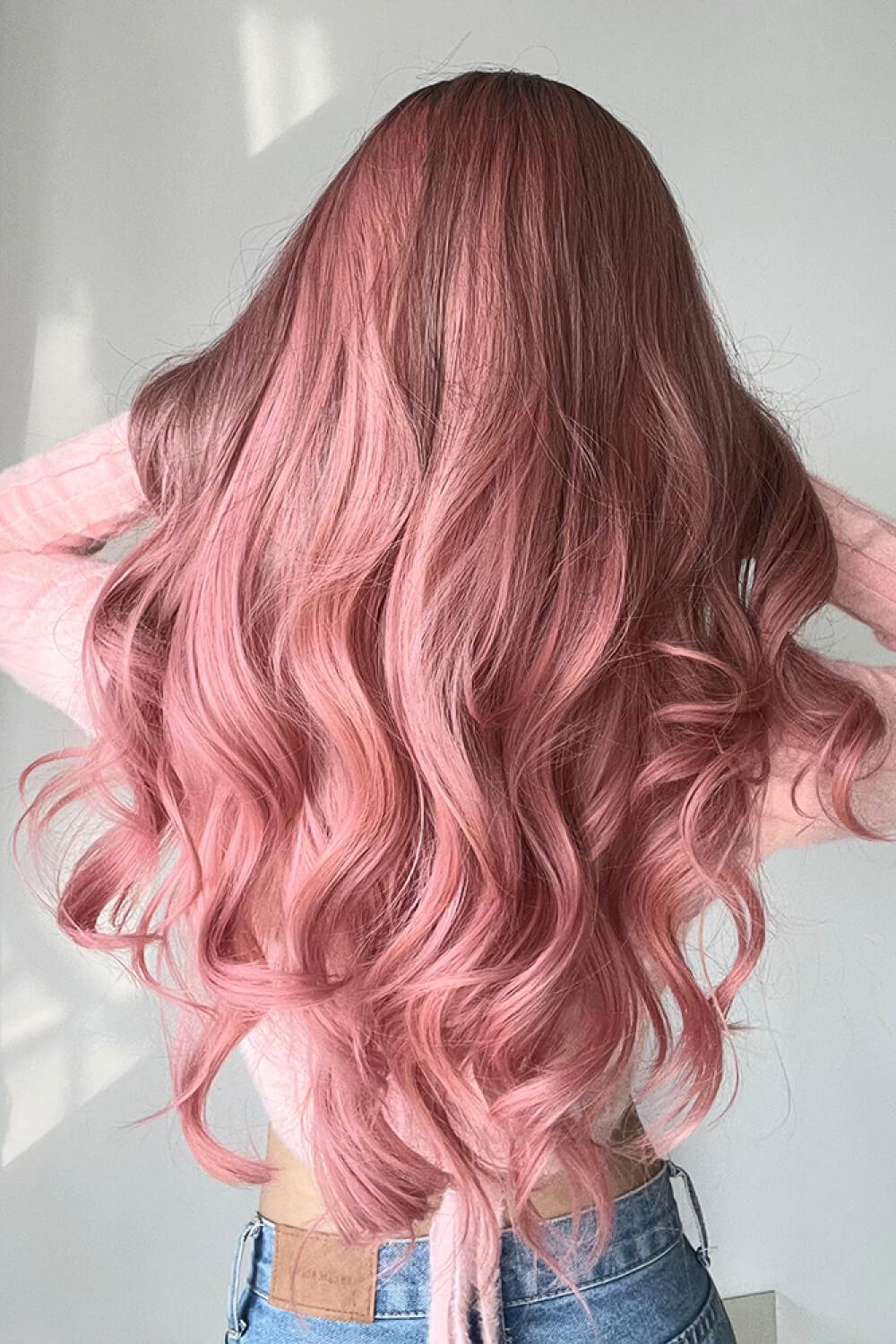Wave Synthetic Long Wigs in Pink 26'' - Image 2