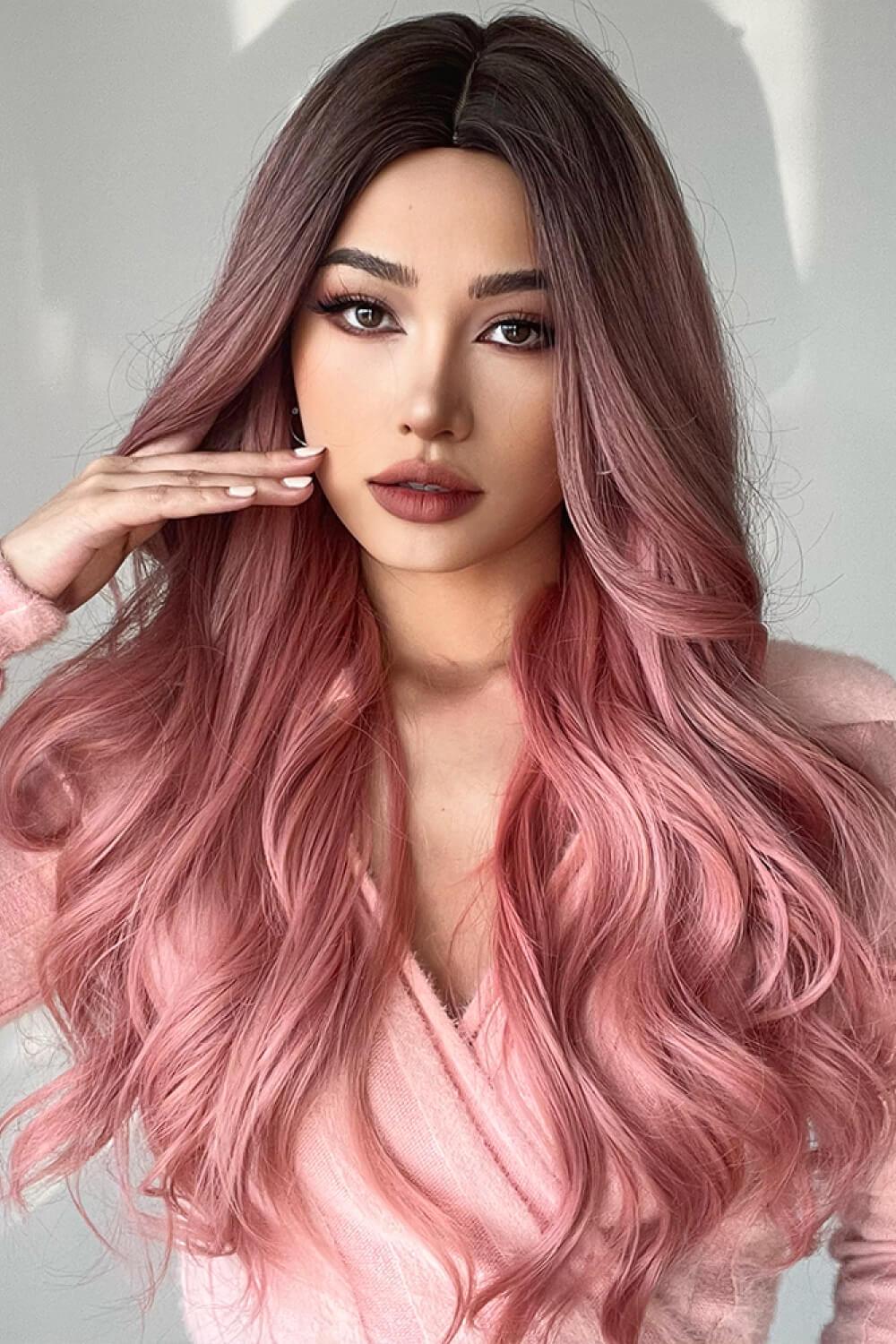 Wave Synthetic Long Wigs in Pink 26'' - Image 5