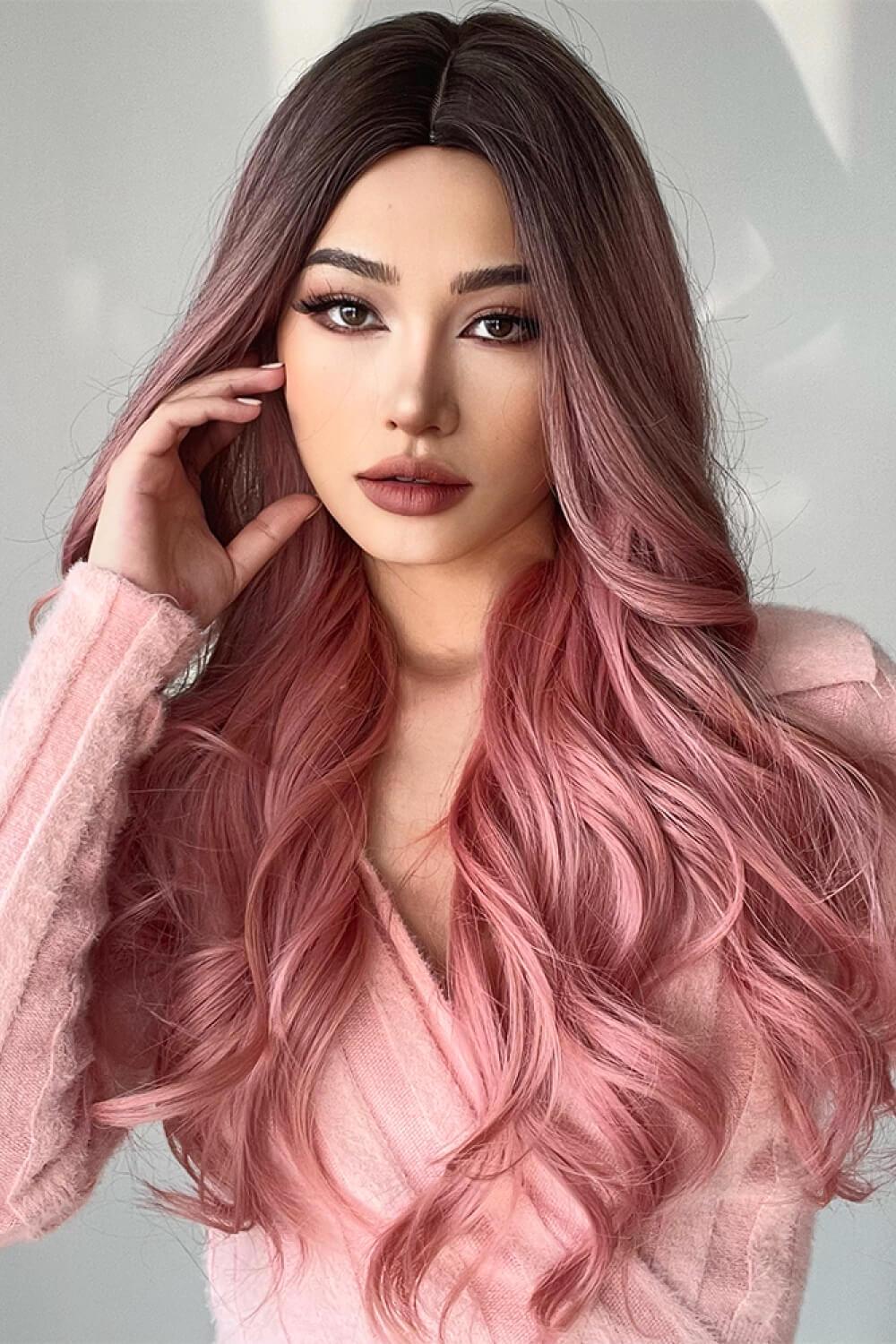 Wave Synthetic Long Wigs in Pink 26'' - Image 6