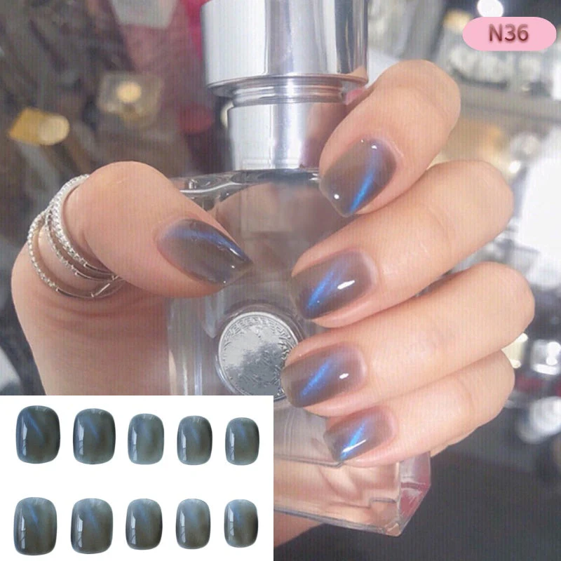 Wearable Fake Nail Patch Manicure Finished Removable Opal Long - Image 3