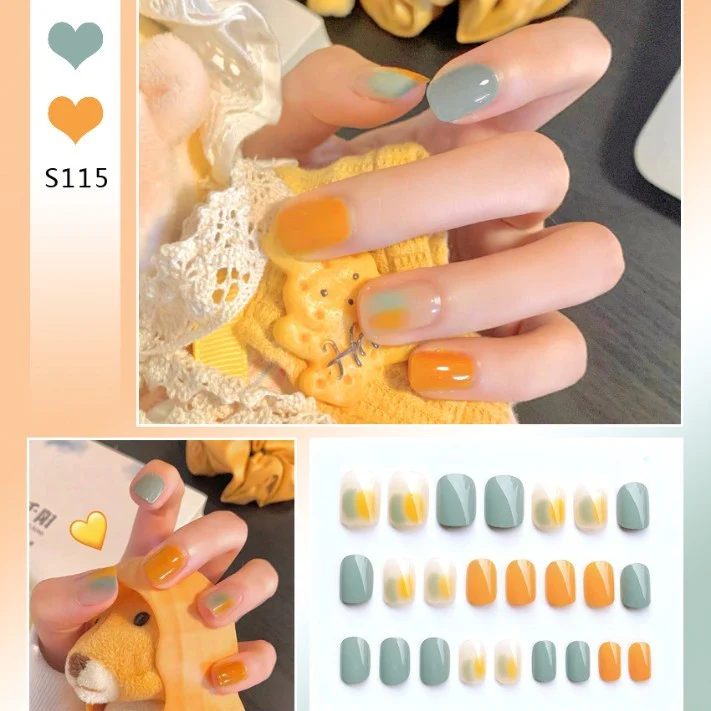 Wearable Fake Nail Patch Manicure Finished Removable Opal Long - Image 7