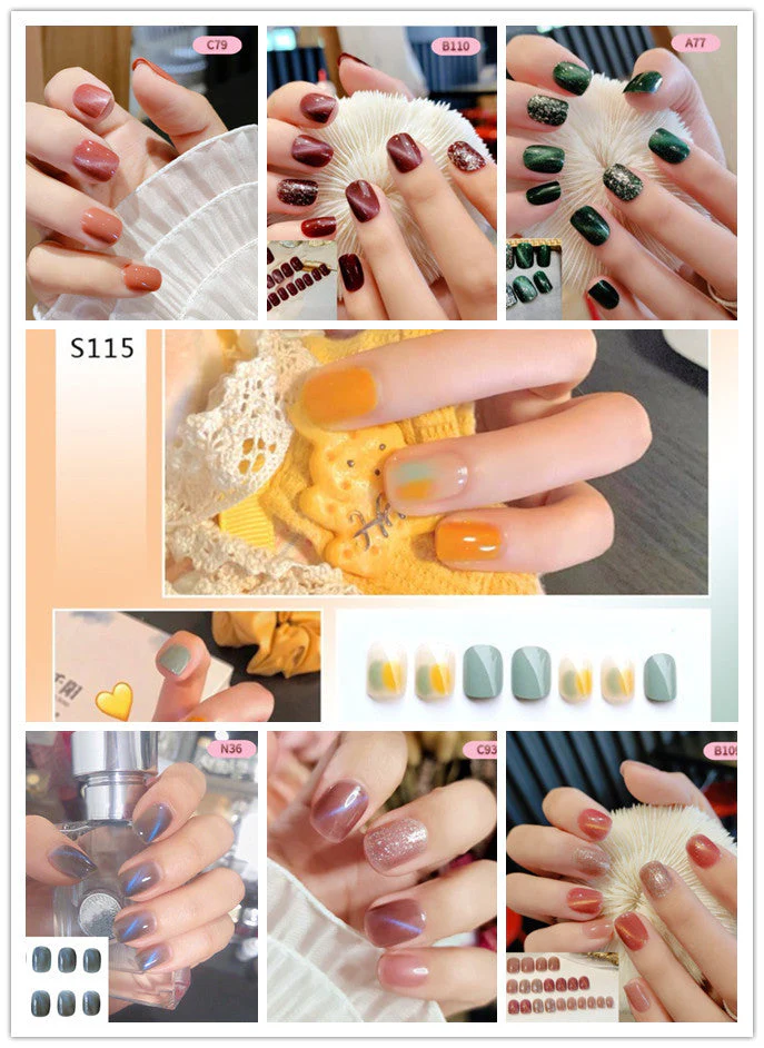 Wearable Fake Nail Patch Manicure Finished Removable Opal Long - Image 8
