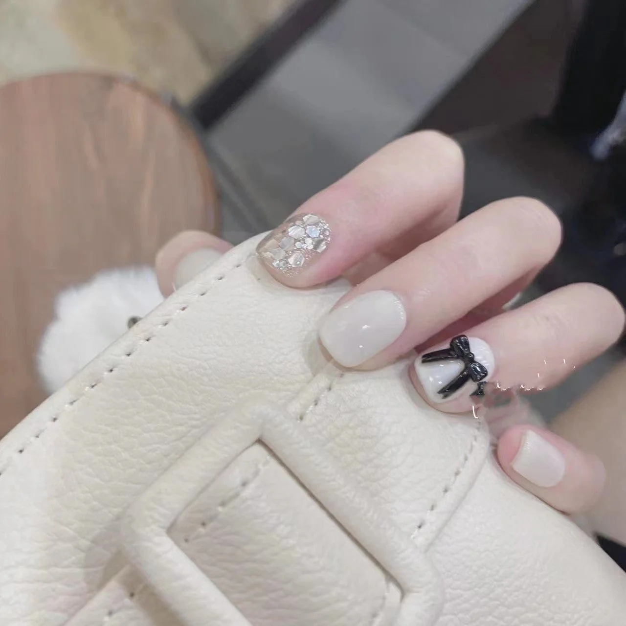 Wearing A Nail Patch Temperament Short - Image 2