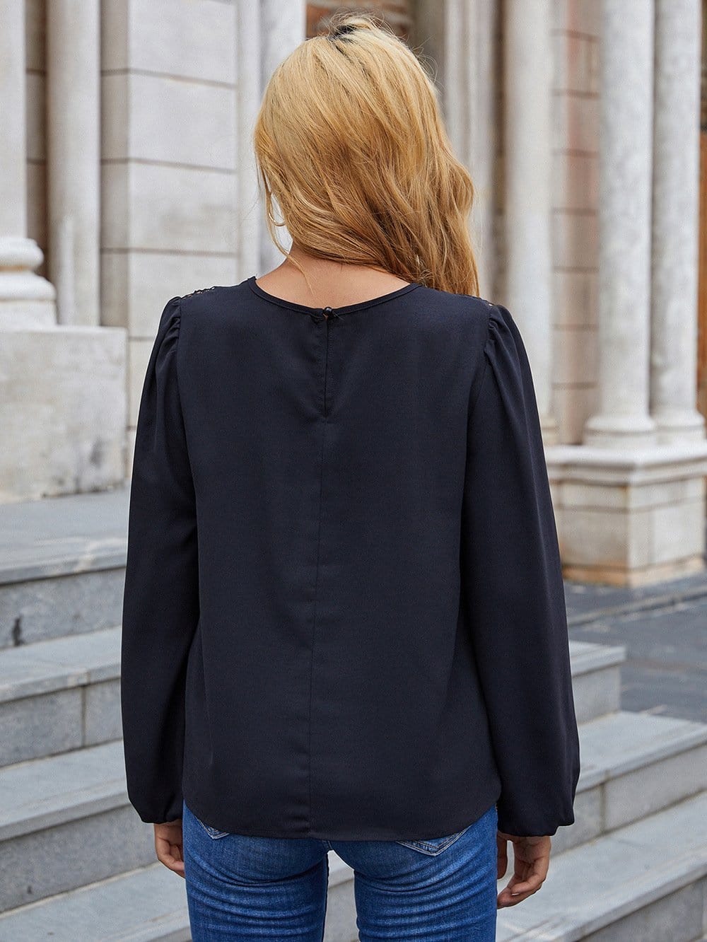 Web Lace Neck Blouse - Image 6